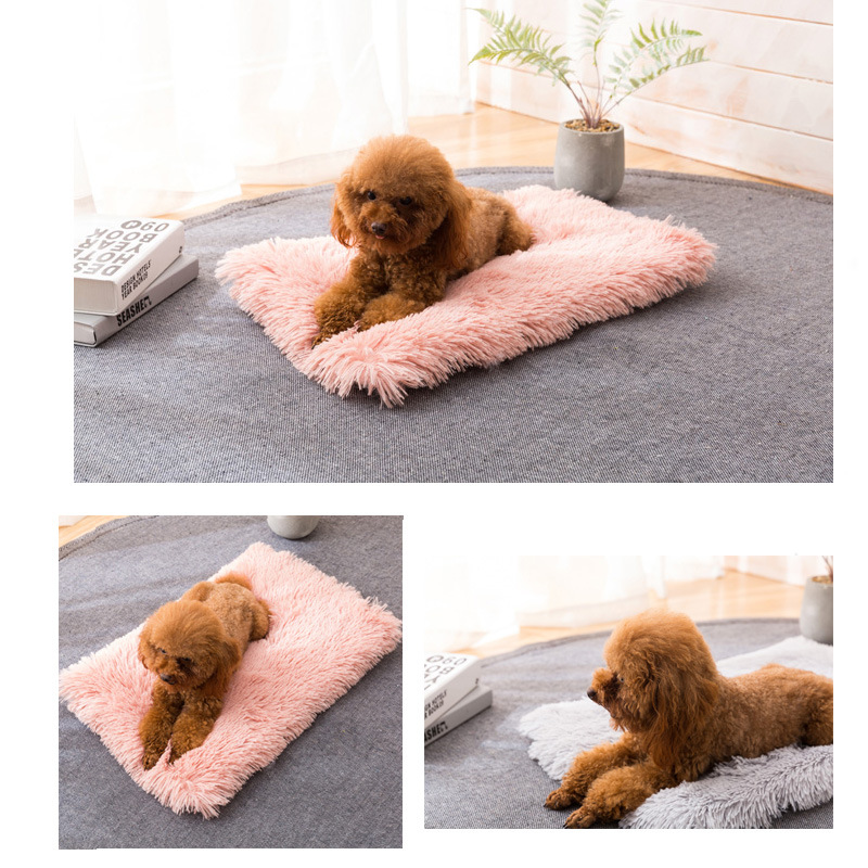 Winter Pet Dog Bed Long Plush Soft Fleece Blankets Pets Cushion House For Small Medium Dogs Cat Sleeping Cats Mattress Supplies