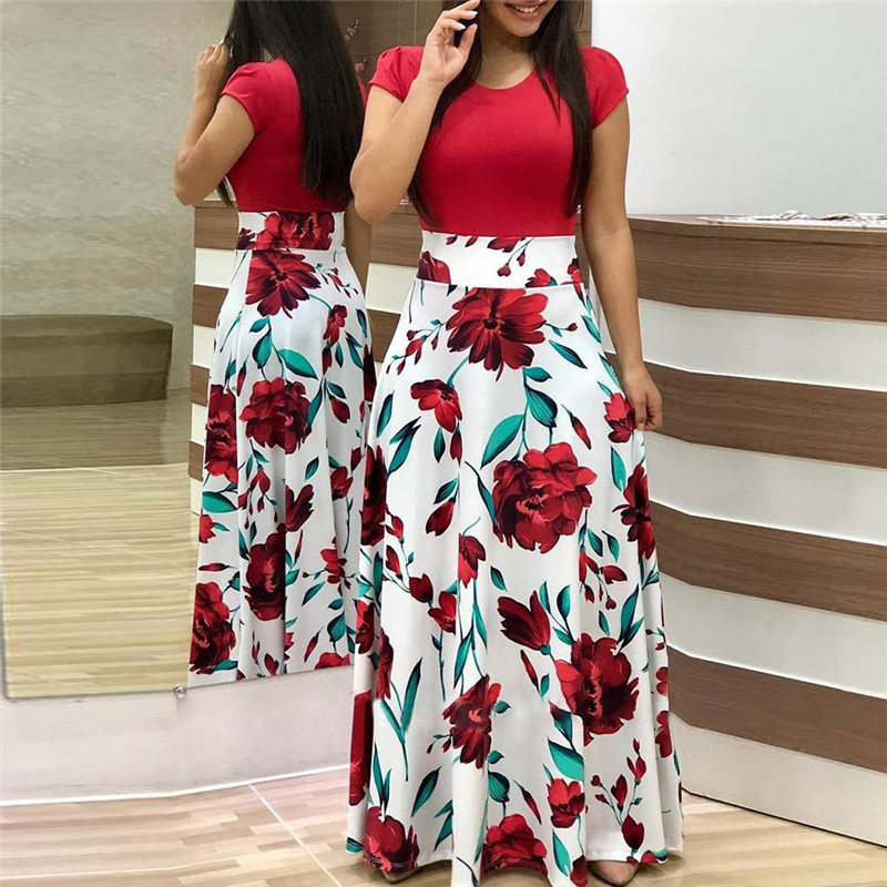 2020 Autumn Dresses Women Floral Print Boho Beach Long Maxi Dress Short Sleeve Casual Patchwork Vinatge Party Dress Robe Femme, Pink
2020 Autumn Dresses Women Floral Print Boho Beach Long Maxi Dress Short Sleeve Casual Patchwork Vinatge Party Dress Robe Femme, Pink