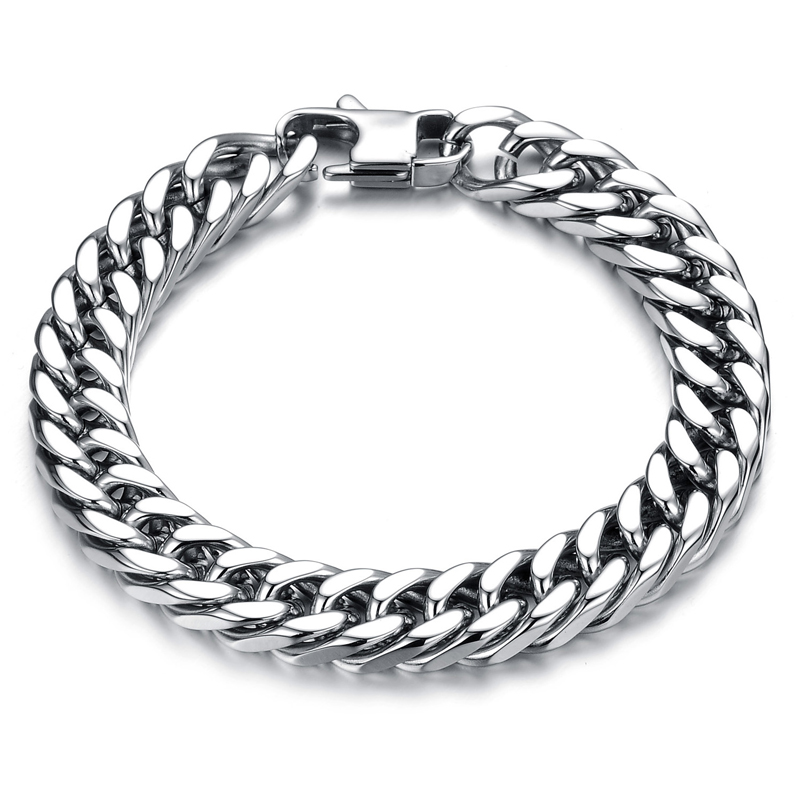 Fashion Double Curb Cuban Chain Bracelet Men Stainless Steel Wristbands In Silver Color Male Accessories 7-10 inch
Fashion Double Curb Cuban Chain Bracelet Men Stainless Steel Wristbands In Silver Color Male Accessories 7-10 inch