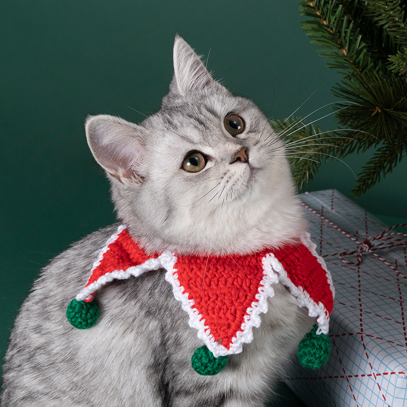 Pet products Christmas Cat neck accessories cute dog scarf winter warm knitted baby cat Bib clothes
Pet products Christmas Cat neck accessories cute dog scarf winter warm knitted baby cat Bib clothes