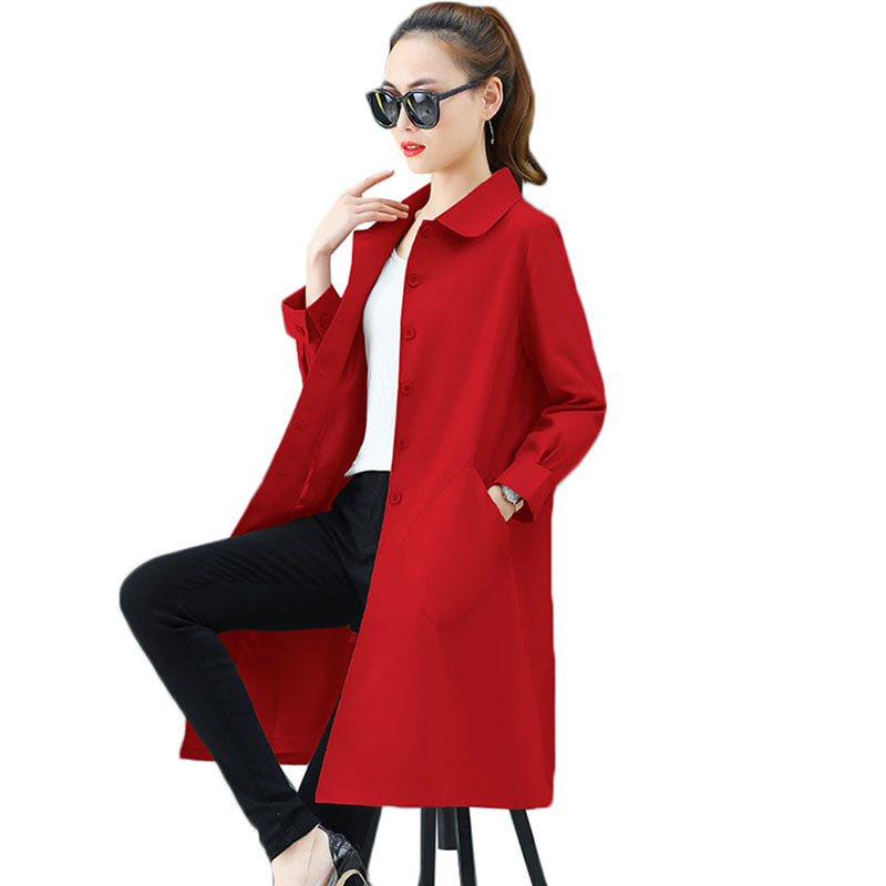 Spring Women Trench Coat New Korean Solid Loose Mid-long Overcoat Single Breasted Autumn Thin Female Windbreaker Women clothing, Khaki
Spring Women Trench Coat New Korean Solid Loose Mid-long Overcoat Single Breasted Autumn Thin Female Windbreaker Women clothing, Khaki