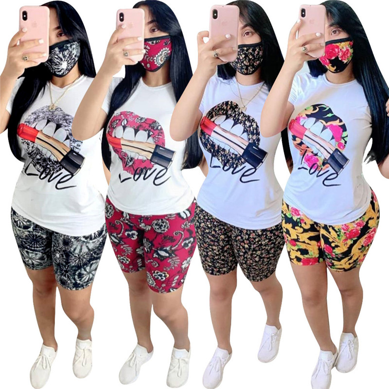 Womens 2 Piece Outfits Casual Lips Pattern Short Sleeve O Neck 2 Piece Shorts Womens Designers Clothes
Womens 2 Piece Outfits Casual Lips Pattern Short Sleeve O Neck 2 Piece Shorts Womens Designers Clothes