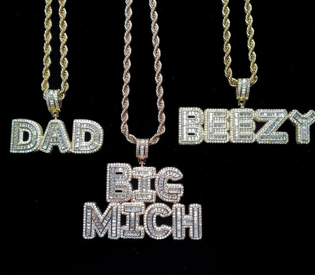14K New Baguette Custom Letters Pendant Necklace CZ Name Chain Zircon Pendant Gift Jewelry for Men Women
14K New Baguette Custom Letters Pendant Necklace CZ Name Chain Zircon Pendant Gift Jewelry for Men Women