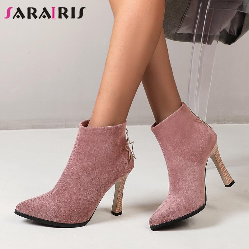 SARAIRIS New Plus Size 33-50 Female Ankle Boots Pointed Toe Zip High Heels With Metal Decoration Boots Women Sexy Shoes Woman, Black
SARAIRIS New Plus Size 33-50 Female Ankle Boots Pointed Toe Zip High Heels With Metal Decoration Boots Women Sexy Shoes Woman, Black