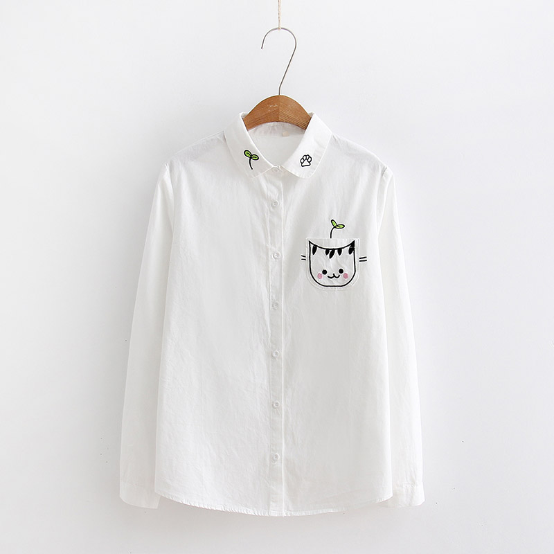 Women' Shirts Spring Autumn 2020 New Casual Cotton Gray Pink White Long Sleeve Embroidered Blouse Ladies Clothes Freeshipping, Beige
Women' Shirts Spring Autumn 2020 New Casual Cotton Gray Pink White Long Sleeve Embroidered Blouse Ladies Clothes Freeshipping, Beige