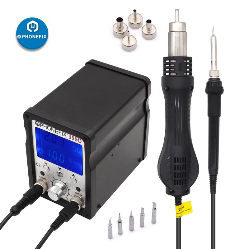 PHONEFIX 999D Soldering Station LCD Digital Display Welding Rework Station for Cellphone BGA SMD PCB IC Repair Solder Iron Kit
PHONEFIX 999D Soldering Station LCD Digital Display Welding Rework Station for Cellphone BGA SMD PCB IC Repair Solder Iron Kit
