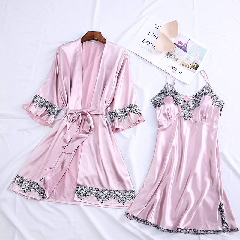 Sunrise 2020 new women's sexy fashion silk nightgown two-piece suit skin-friendly comfortable nightgown suit, Blue
Sunrise 2020 new women's sexy fashion silk nightgown two-piece suit skin-friendly comfortable nightgown suit, Blue