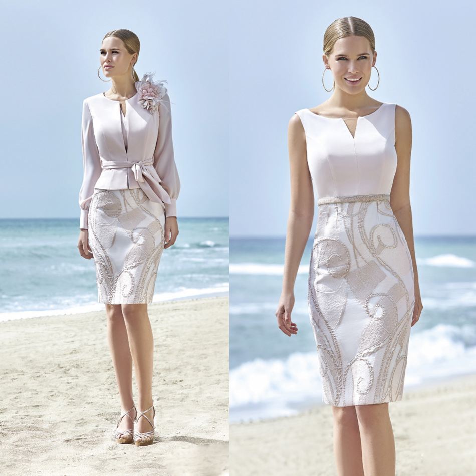 2-piece 2121 Mother Of The Bride Dresses With Jacket Ruched Satin Appliqued Hand Made Flower Wedding Guest Dress Custom Made Evening Gowns