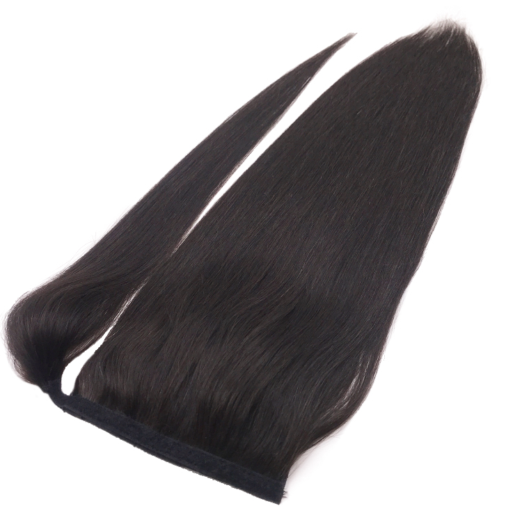 10A Grade Virgin Brazilian Human Thick Ends Clip In Extensions Slik Straight Ponytail Hair 120G