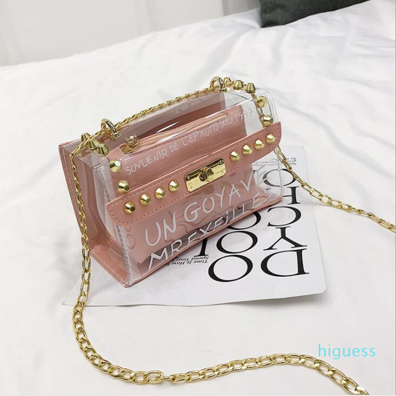 Designer- Transparent Clear Rivets Letters Chain Composite Bag Feminina Bags for 2019 Flap Women Crossbody Bag Female Shoulder
Designer- Transparent Clear Rivets Letters Chain Composite Bag Feminina Bags for 2019 Flap Women Crossbody Bag Female Shoulder