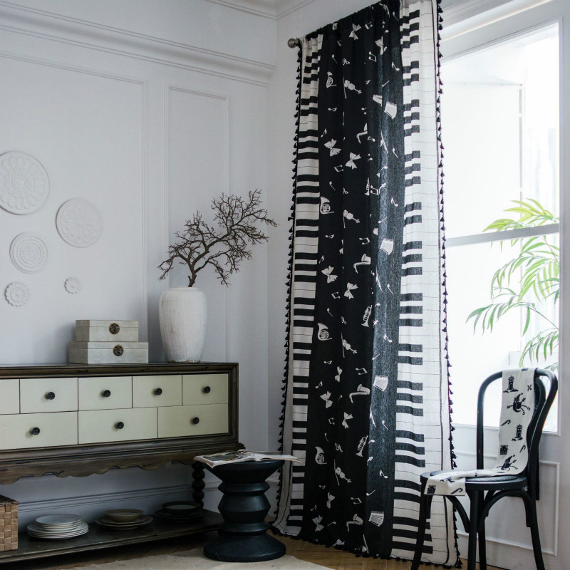 Linen Cotton Modern Semi Blackout Curtains for Living Room Bedroom French Window Piano Print Decorate Curtains for Home Interior, 2. rings top
Linen Cotton Modern Semi Blackout Curtains for Living Room Bedroom French Window Piano Print Decorate Curtains for Home Interior, 2. rings top