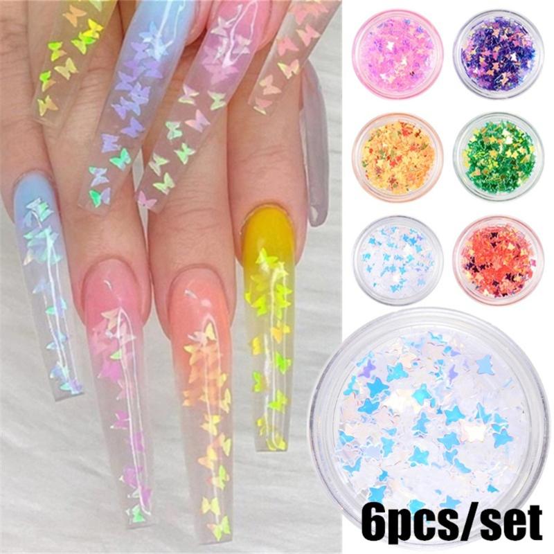 6Box/Set Butterfly Decoration Colorful Nail Glitter Flakes Holographic 3D Sparkly Gold Foils Sequins Polish for Acrylic Manicure
6Box/Set Butterfly Decoration Colorful Nail Glitter Flakes Holographic 3D Sparkly Gold Foils Sequins Polish for Acrylic Manicure