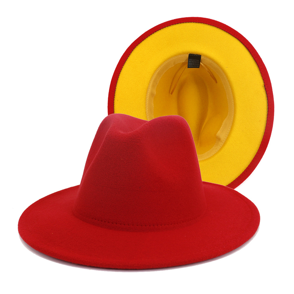QBHAT Red Yellow Patchwork Wool Felt Panama Fedora Wide Brim Hat Flat Brim Top Jazz Cap for Ladies Women Men Casual Church Hat, Blue;gray
QBHAT Red Yellow Patchwork Wool Felt Panama Fedora Wide Brim Hat Flat Brim Top Jazz Cap for Ladies Women Men Casual Church Hat, Blue;gray