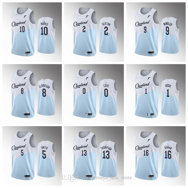 2020 Cleveland„Cavaliers„Men Collin Sexton Blue Basketball Jersey Kevin Love Darius Garland Tristan Thompson rummond Exum Knight