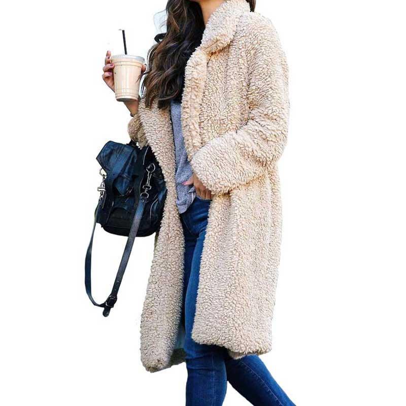 Autumn Long Teddy Coat Women Faux Fur Coat Female Plus Size Warm Women Winter Coats Fur Jacket Female Plush Overcoat Outwear