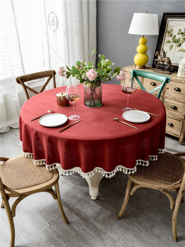 Nordic Style Cloth Round Tablecloth Waterproof Oil-proof Table Cloth Round Plain Cotton Linen Tassel Lace Table Cover Home Decor, No2
Nordic Style Cloth Round Tablecloth Waterproof Oil-proof Table Cloth Round Plain Cotton Linen Tassel Lace Table Cover Home Decor, No2