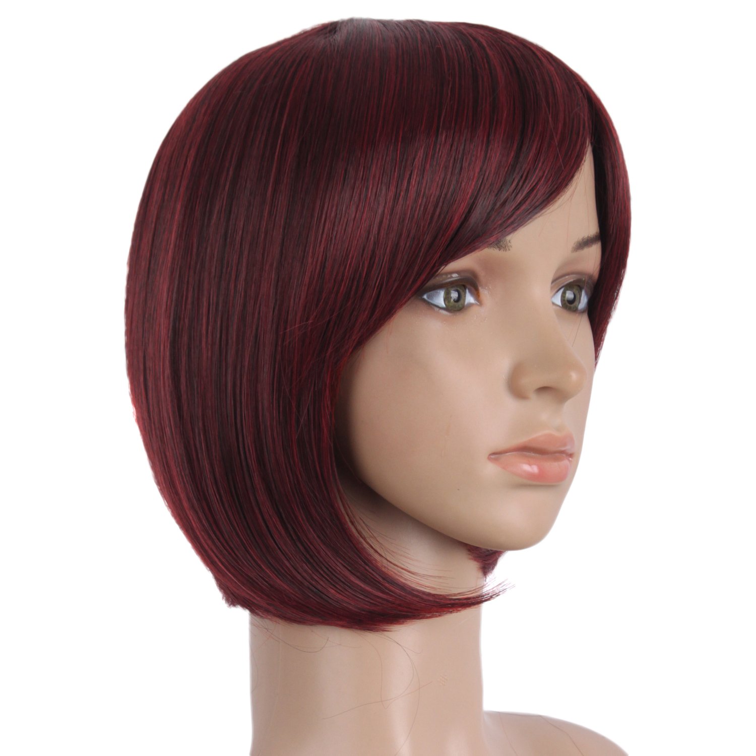 Fashion 30cm/12" Side Bangs Synthetic Synthetic Straight Short Wig (Black)