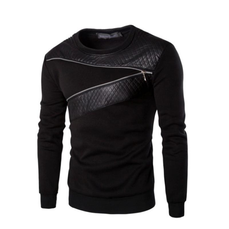 New Autumn Men Sweatshirts Tracksuit Men 2020 Casual Round Neck Zipper Design Pullover Patchwork Leather Sweatshirt, Black
New Autumn Men Sweatshirts Tracksuit Men 2020 Casual Round Neck Zipper Design Pullover Patchwork Leather Sweatshirt, Black