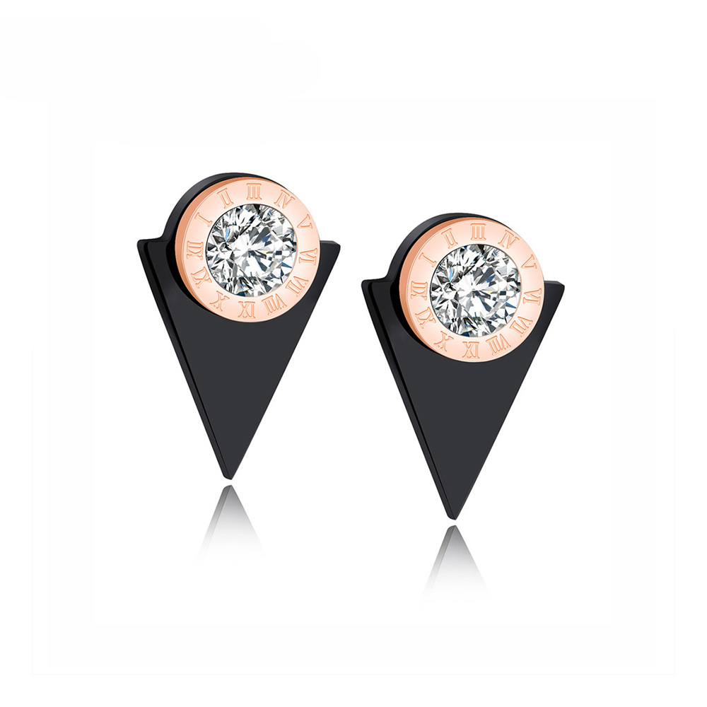 Rose Gold Geometry CZ Crystal Stud Earrings For Women Roman Numeral Stainless Steel Ear Jewelry Pendientes E17112
Rose Gold Geometry CZ Crystal Stud Earrings For Women Roman Numeral Stainless Steel Ear Jewelry Pendientes E17112