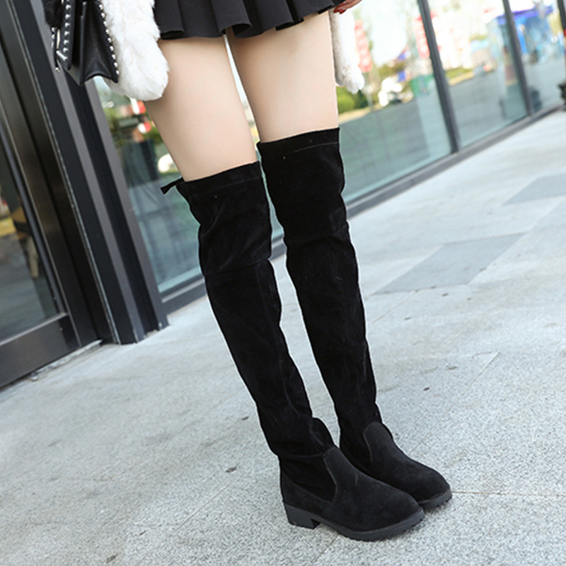 Round Toe Slip-On Solid Concise Long Boots for Women Square Heel Med Casual PU Autumn Winter Boots Over-the-Knee Platform Shoes, Black
Round Toe Slip-On Solid Concise Long Boots for Women Square Heel Med Casual PU Autumn Winter Boots Over-the-Knee Platform Shoes, Black