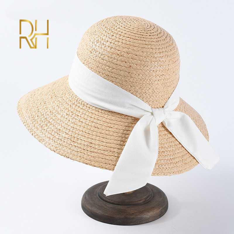 RH Female Wide Brim Raffia Bucket Hat UV Protection Summer Straw Sun Hat Bowknot Beach Visor Cap For Women Travel, Black ribbon
RH Female Wide Brim Raffia Bucket Hat UV Protection Summer Straw Sun Hat Bowknot Beach Visor Cap For Women Travel, Black ribbon