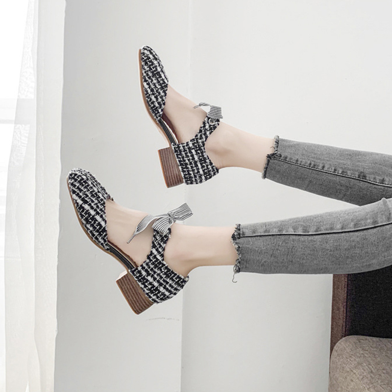 Sweet lattices ribbon lace-up closed toe sandales femme chunky cover wooden med high heels sandalias square toe princess sandals, Black
Sweet lattices ribbon lace-up closed toe sandales femme chunky cover wooden med high heels sandalias square toe princess sandals, Black