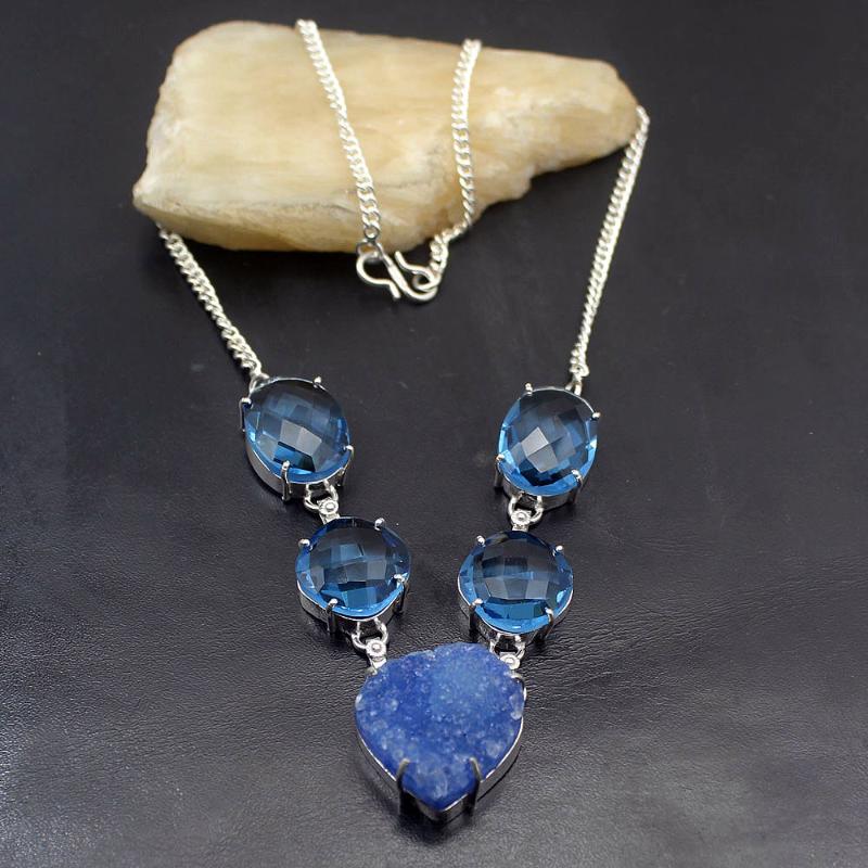 Hermosa Natural BlueDruzy ShinyTopaz Silver Color Chain Necklace 17.5 inch A351 Free Shipping
Hermosa Natural BlueDruzy ShinyTopaz Silver Color Chain Necklace 17.5 inch A351 Free Shipping