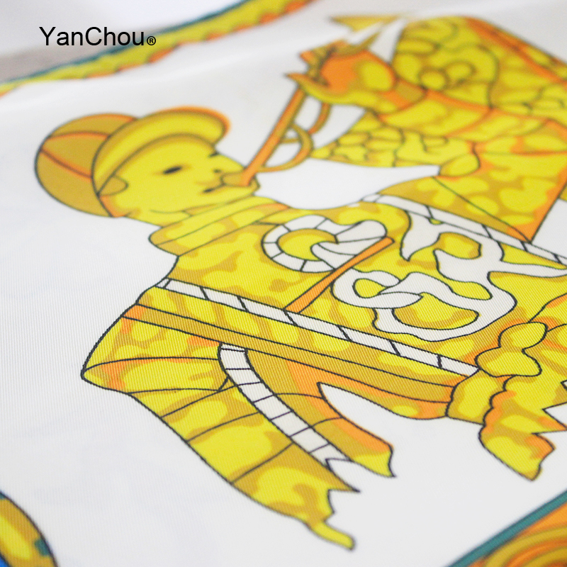 Large Square Silk Twill Scarf 130 Women Shawl Echarpe Vintage Woman Big Size Printed Scarves