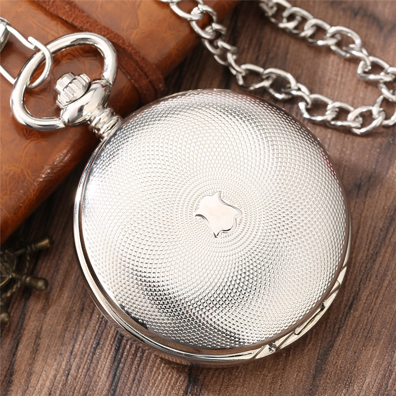 Retro Vine Silver Pocket Watch Men Women Handwinding Mechanical Timepiece Skeleton Double Hunter Pendant FOB Chain Reloj de bol249B