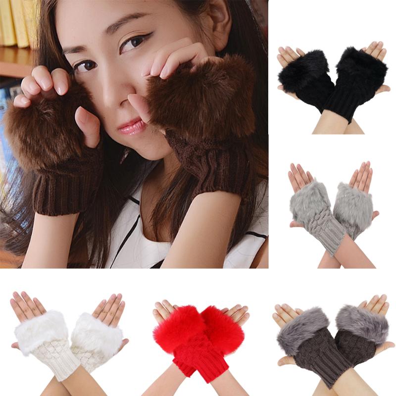 Women Gloves with Faux Fur Winter Knitting Gloves Wrist Crochet Knitted Fingerless Mittens Autumn Warmer
Women Gloves with Faux Fur Winter Knitting Gloves Wrist Crochet Knitted Fingerless Mittens Autumn Warmer