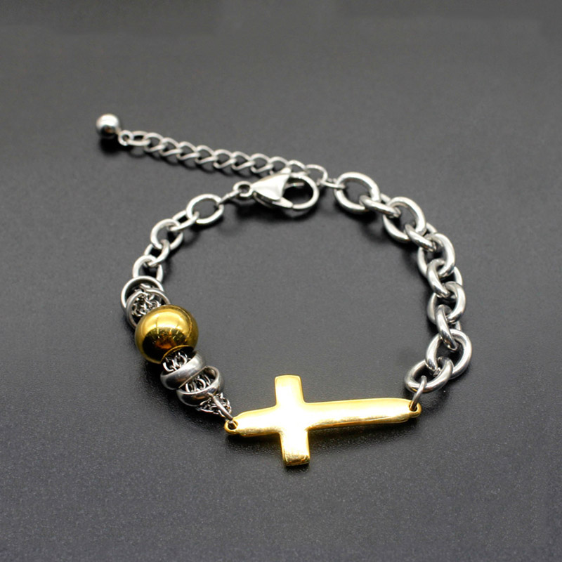 New Arrive Jesus Cross Men's Stainless Steel Bracelet For Women Gold Color Beads Bracelet Religious Catholic Jewelry
New Arrive Jesus Cross Men's Stainless Steel Bracelet For Women Gold Color Beads Bracelet Religious Catholic Jewelry
