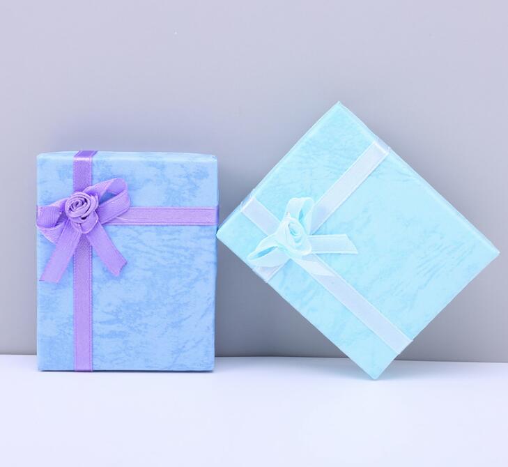 6.6*8 Bowknot World Box Jewelry Box Ring Necklace Jewelry Sponge Box WY1569