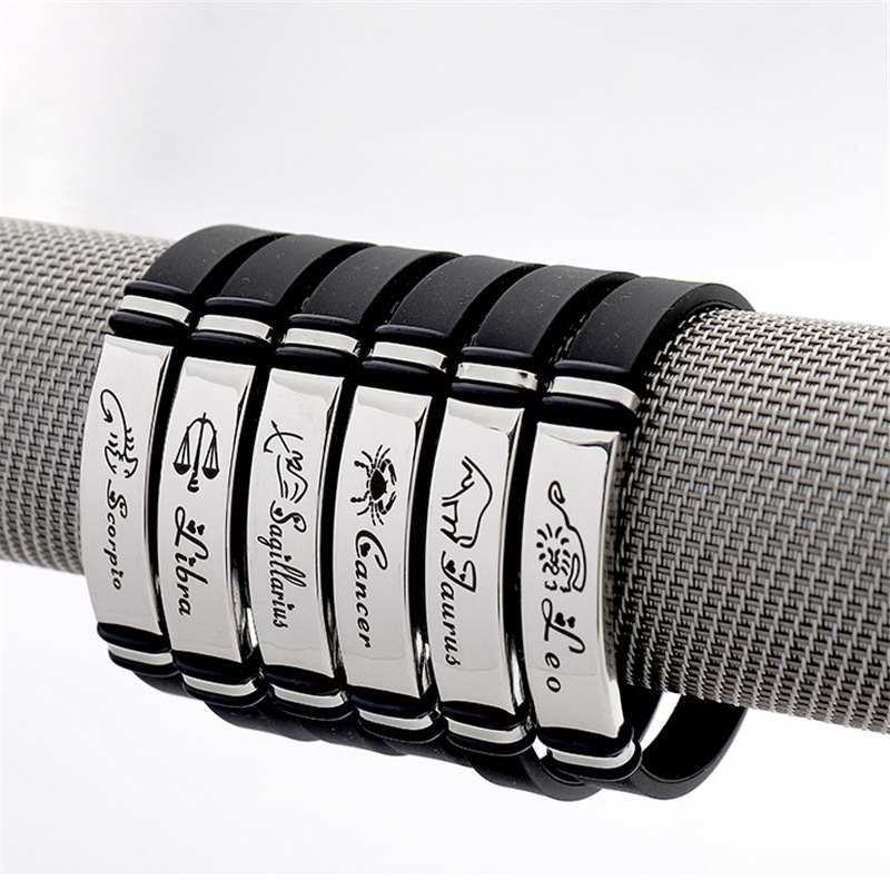 1 PC Doreen Box Stainless Steel Bracelets Silicone Silver Color White Black Sign Of 12 Zodiac Constellations Bangle 21.5cm Long
1 PC Doreen Box Stainless Steel Bracelets Silicone Silver Color White Black Sign Of 12 Zodiac Constellations Bangle 21.5cm Long