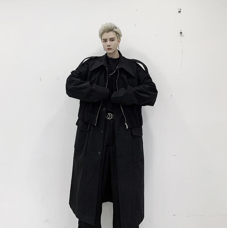 Mens trench coats man Splicing Middle length coat men Fake two clothes overcoat long sleeve 2020 spring new designer black
Mens trench coats man Splicing Middle length coat men Fake two clothes overcoat long sleeve 2020 spring new designer black
