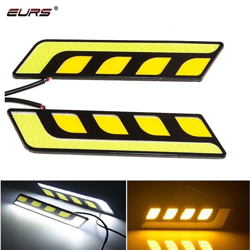 EURS 2pcs/set 12V COB Car LED Daytime Running lights Ultra Bright Turn Signal Light White/Yellow Auto Car DRL Driving Fog lights, As pic
EURS 2pcs/set 12V COB Car LED Daytime Running lights Ultra Bright Turn Signal Light White/Yellow Auto Car DRL Driving Fog lights, As pic