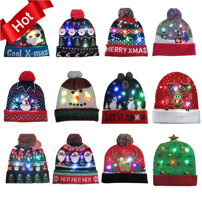 2020 42 Designs LED Christmas Hats Beanie Sweater Christmas Santa Hat Light Up Knitted Hat for Kid Adult For Party
2020 42 Designs LED Christmas Hats Beanie Sweater Christmas Santa Hat Light Up Knitted Hat for Kid Adult For Party