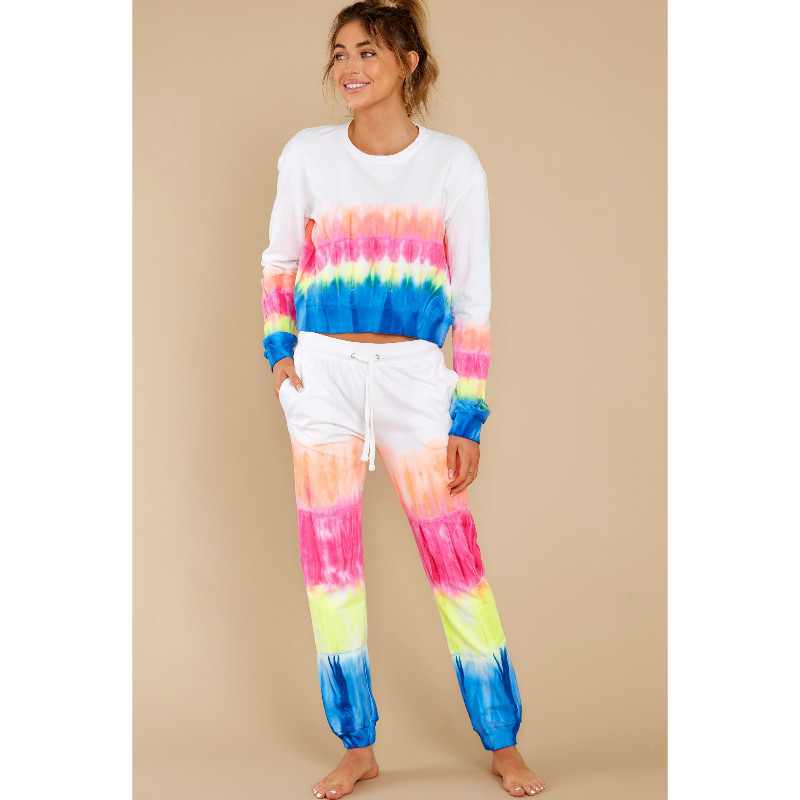Women Tie Dye Sweatshirts Joggers Pants Suits Female Long Sleeve Tops Sweatpants
Women Tie Dye Sweatshirts Joggers Pants Suits Female Long Sleeve Tops Sweatpants