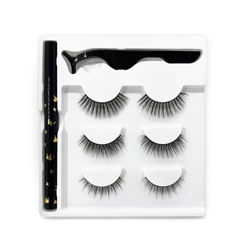 3 Pairs Non Magnet Eyelash Liquid Eyeliner& False Eyelashes & Tweezer Set Waterproof Long Lasting Eyelash Extension
3 Pairs Non Magnet Eyelash Liquid Eyeliner& False Eyelashes & Tweezer Set Waterproof Long Lasting Eyelash Extension