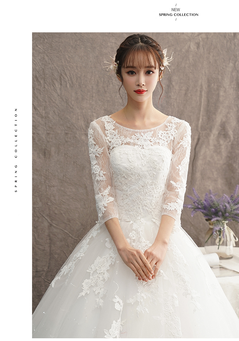 High Waist Pregnant Women Wedding Dress Long Sleep Lace Bridal Gowns Custom Dress Vestidos De Novia Nemidor Robe De Soiree