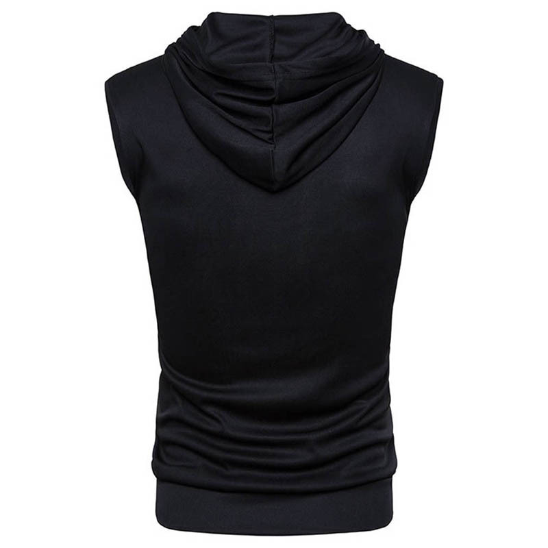 Mens Muscle Hoodie Tank Sleeveless Bodybuilding Gym Workout Fitness Shirts Vest Masculina Tops Men's Clothing MX200815