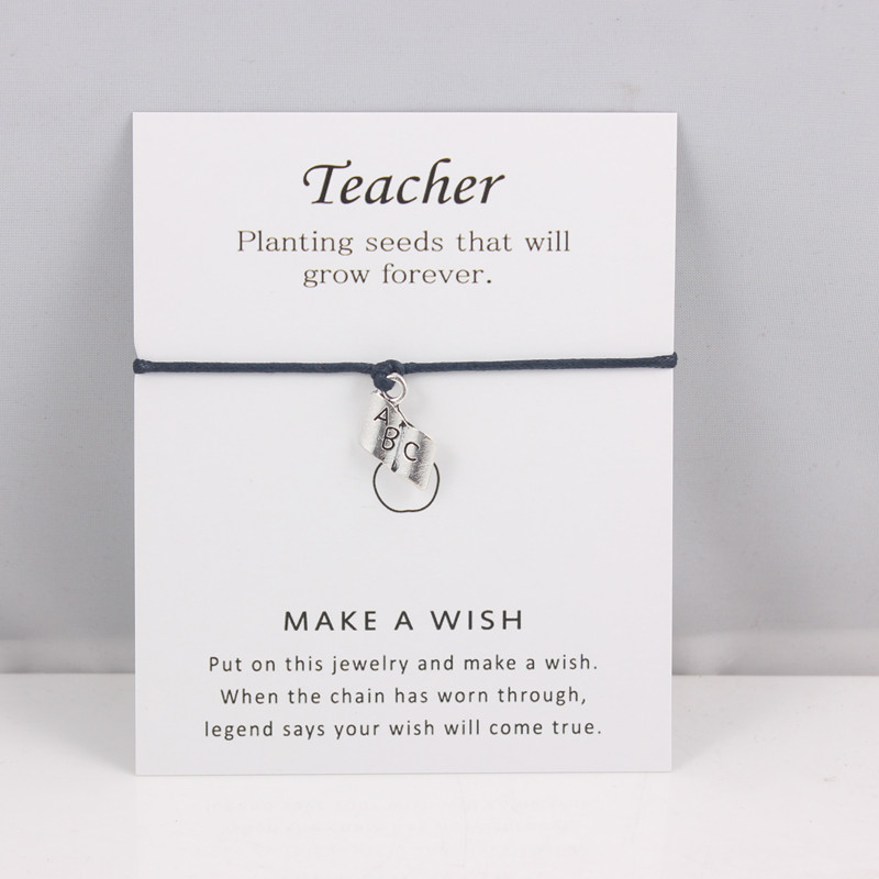 Silver plated ABC Book Charms Bracelets Adjustable Wish Card Bracelets For Women Men Gifts For Teacher's Day Gifts
Silver plated ABC Book Charms Bracelets Adjustable Wish Card Bracelets For Women Men Gifts For Teacher's Day Gifts