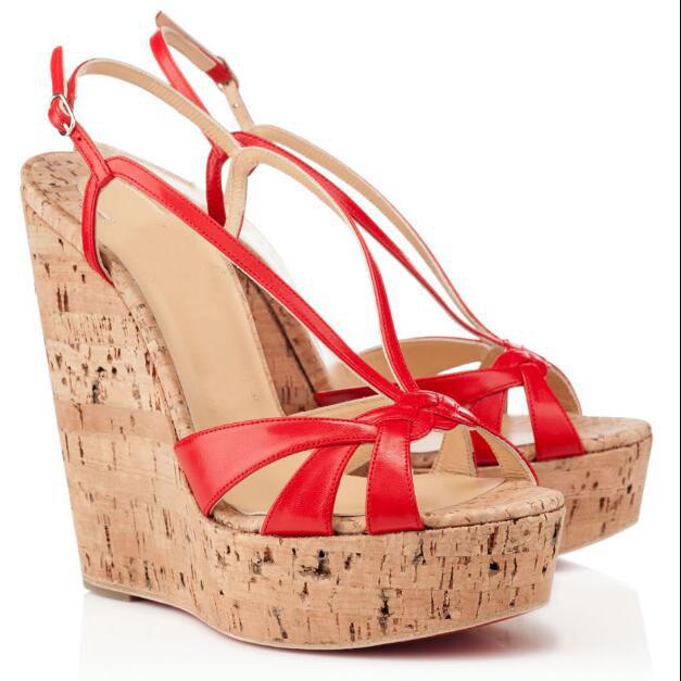 Perfect Quality Ladies red bottom eather T Strap Cork Wedges Sandals Black gladiator sandals sexy ladies summer sandals high heels EU 35-42
Perfect Quality Ladies red bottom eather T Strap Cork Wedges Sandals Black gladiator sandals sexy ladies summer sandals high heels EU 35-42