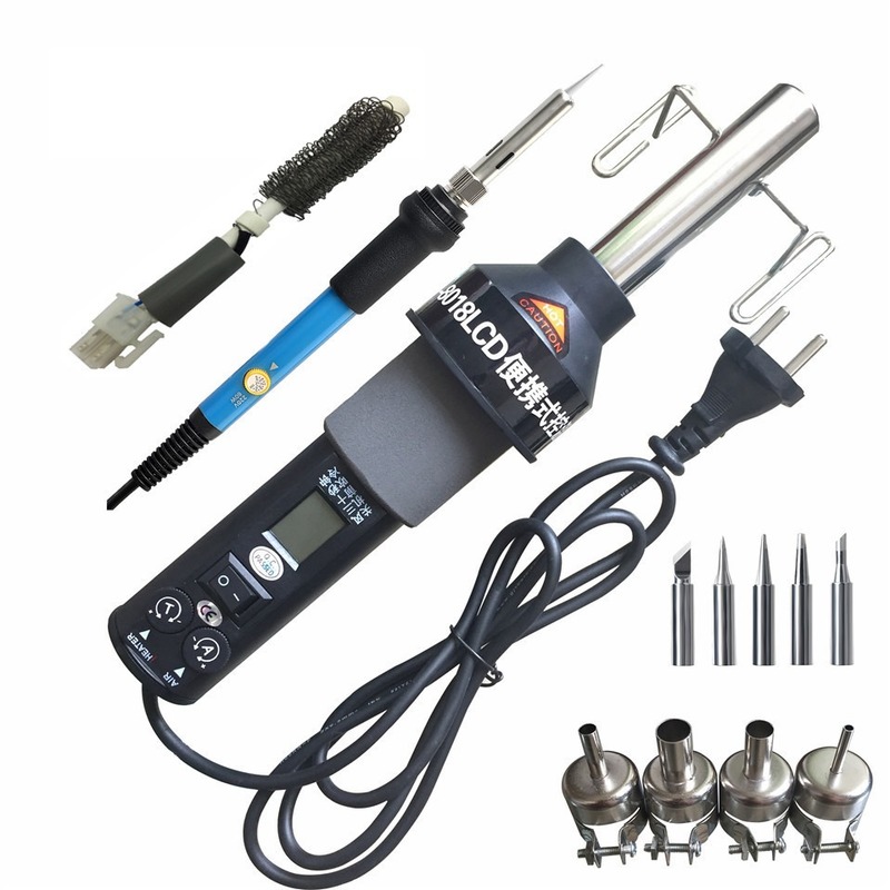 LCD 220V/110v 450W Degree Adjustable Electronic Hot Air Gun Desoldering Station + Electric Soldering Iron Welding Tool
LCD 220V/110v 450W Degree Adjustable Electronic Hot Air Gun Desoldering Station + Electric Soldering Iron Welding Tool