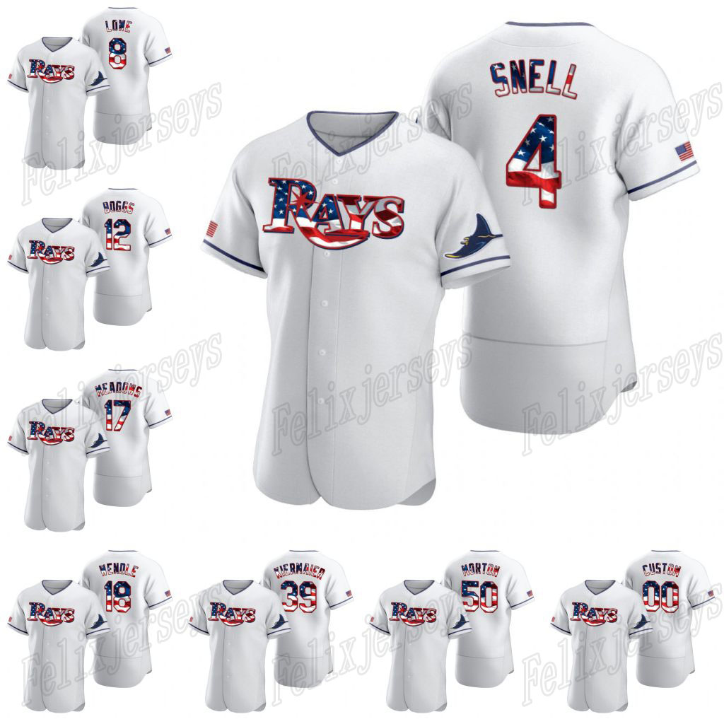 2020 Stars & Stripes 4th of July Lowe Wade Boggs Austin Meadows Joey Wendle Kevin Kiermaier Charlie Morton, Your name and number
2020 Stars & Stripes 4th of July Lowe Wade Boggs Austin Meadows Joey Wendle Kevin Kiermaier Charlie Morton, Your name and number