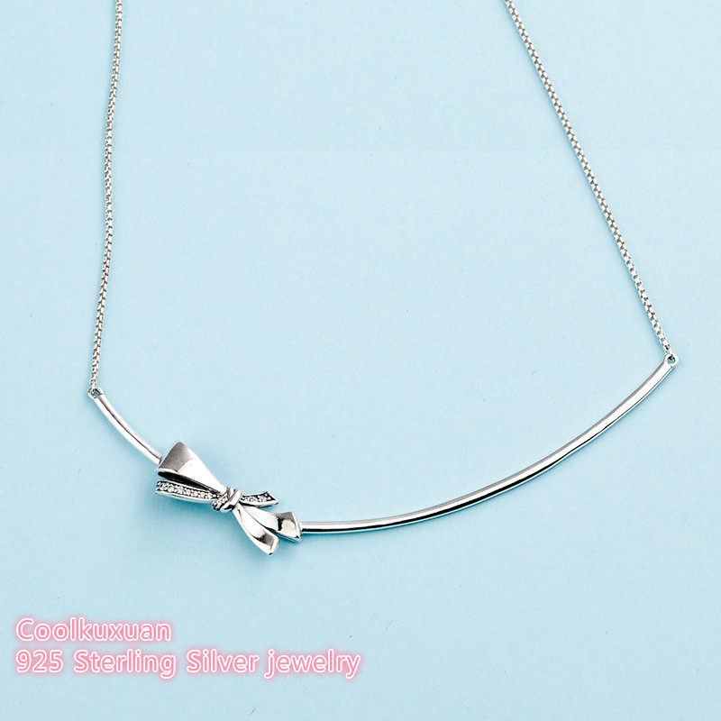 2020 Mother Day Original 100% 925 Sterling Silver Brilliant Bow Necklace, Clear CZ Fit European Necklace Jewelry
2020 Mother Day Original 100% 925 Sterling Silver Brilliant Bow Necklace, Clear CZ Fit European Necklace Jewelry