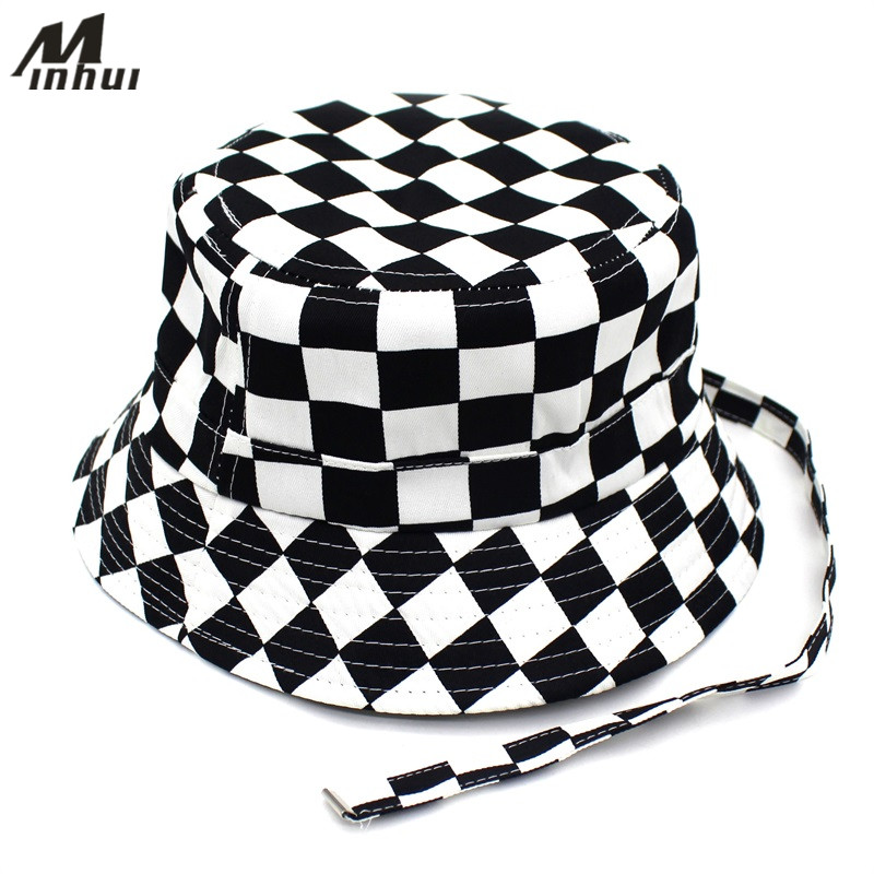 Minhui 2020 New Black White Plaid Bucket Hats for Men Flat Fishing Cap Women Hip Hop Caps Hat
Minhui 2020 New Black White Plaid Bucket Hats for Men Flat Fishing Cap Women Hip Hop Caps Hat