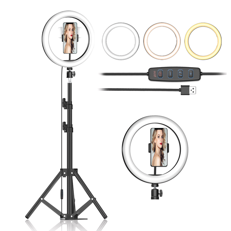 10 Inch Led annular Ring Lamp Selfie Ring Light with 45 cm Tripod Stand Phone Holder Beauty for Camera Makeup Youtube Video Live
10 Inch Led annular Ring Lamp Selfie Ring Light with 45 cm Tripod Stand Phone Holder Beauty for Camera Makeup Youtube Video Live