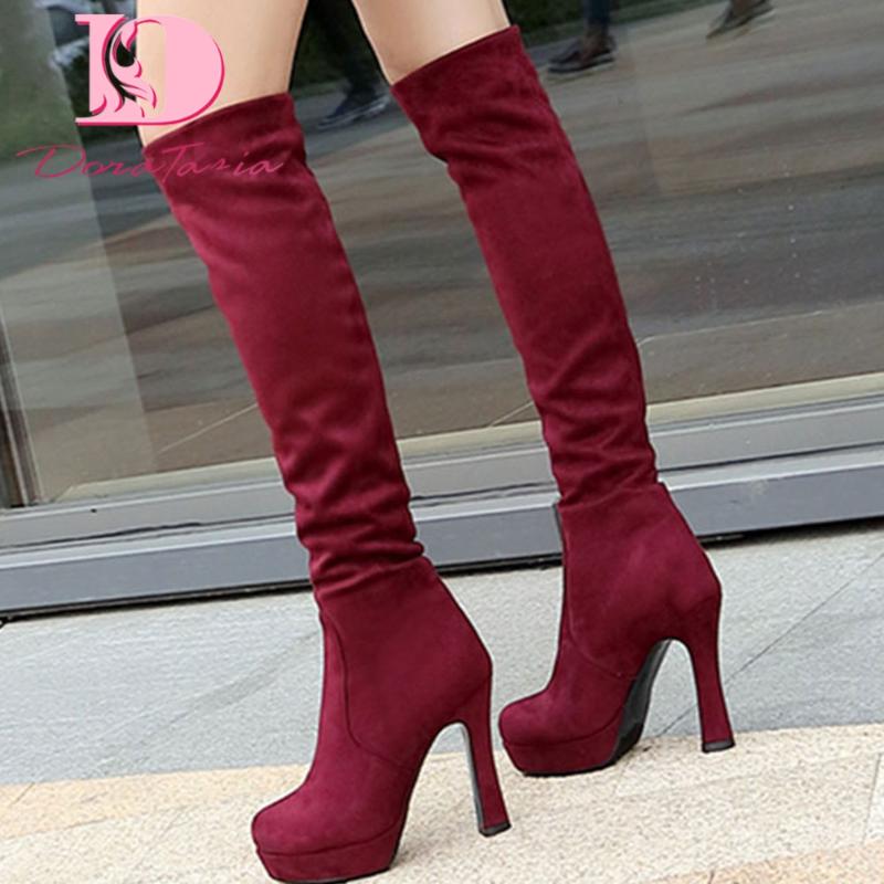 Doratasia 2020 Platform High Heels Winter Shoes Women Sexy Slip On Stretch Fabric Knee High Boots Female, Black
Doratasia 2020 Platform High Heels Winter Shoes Women Sexy Slip On Stretch Fabric Knee High Boots Female, Black