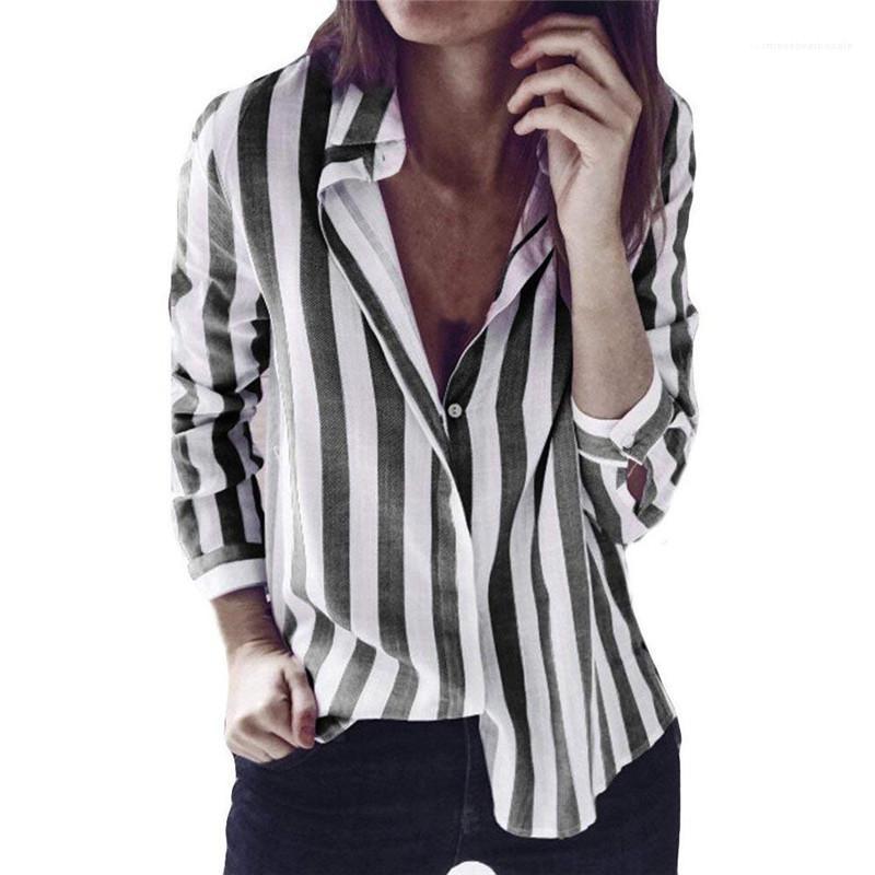 Neck Single Breasted Long Sleeve Striped Printed Tops Fashion Female Clothing Autumn Womens Designer Blouses Loose Lapel, White
Neck Single Breasted Long Sleeve Striped Printed Tops Fashion Female Clothing Autumn Womens Designer Blouses Loose Lapel, White