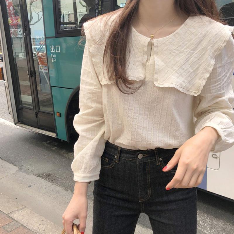 MISSKY Women's Blouse Spring Autumn Solid Color Stitching Lace Doll-collar Jacquard Long-sleeve Shirt Female Tops New, White
MISSKY Women's Blouse Spring Autumn Solid Color Stitching Lace Doll-collar Jacquard Long-sleeve Shirt Female Tops New, White